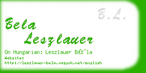 bela leszlauer business card